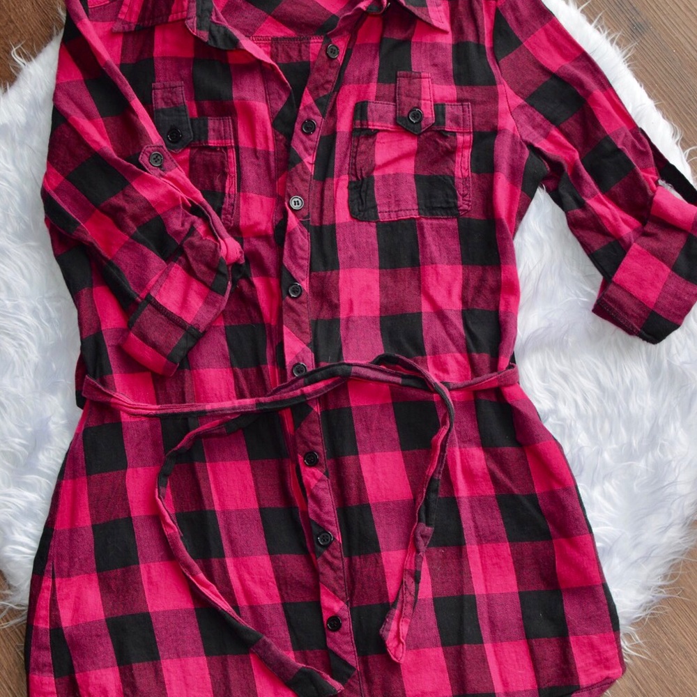 Plaid button down shirt